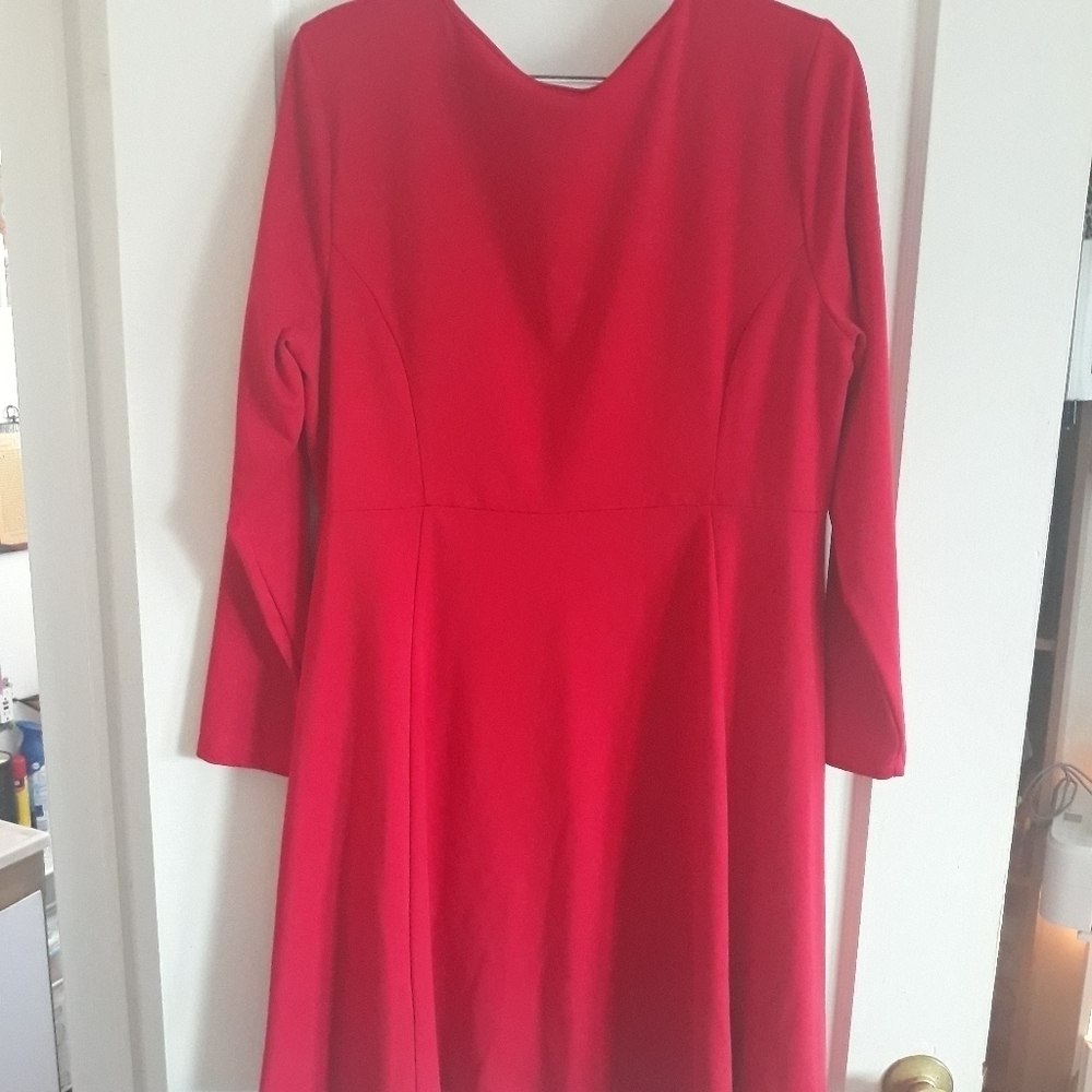 Red fitted swing dress - Picture 4 of 5